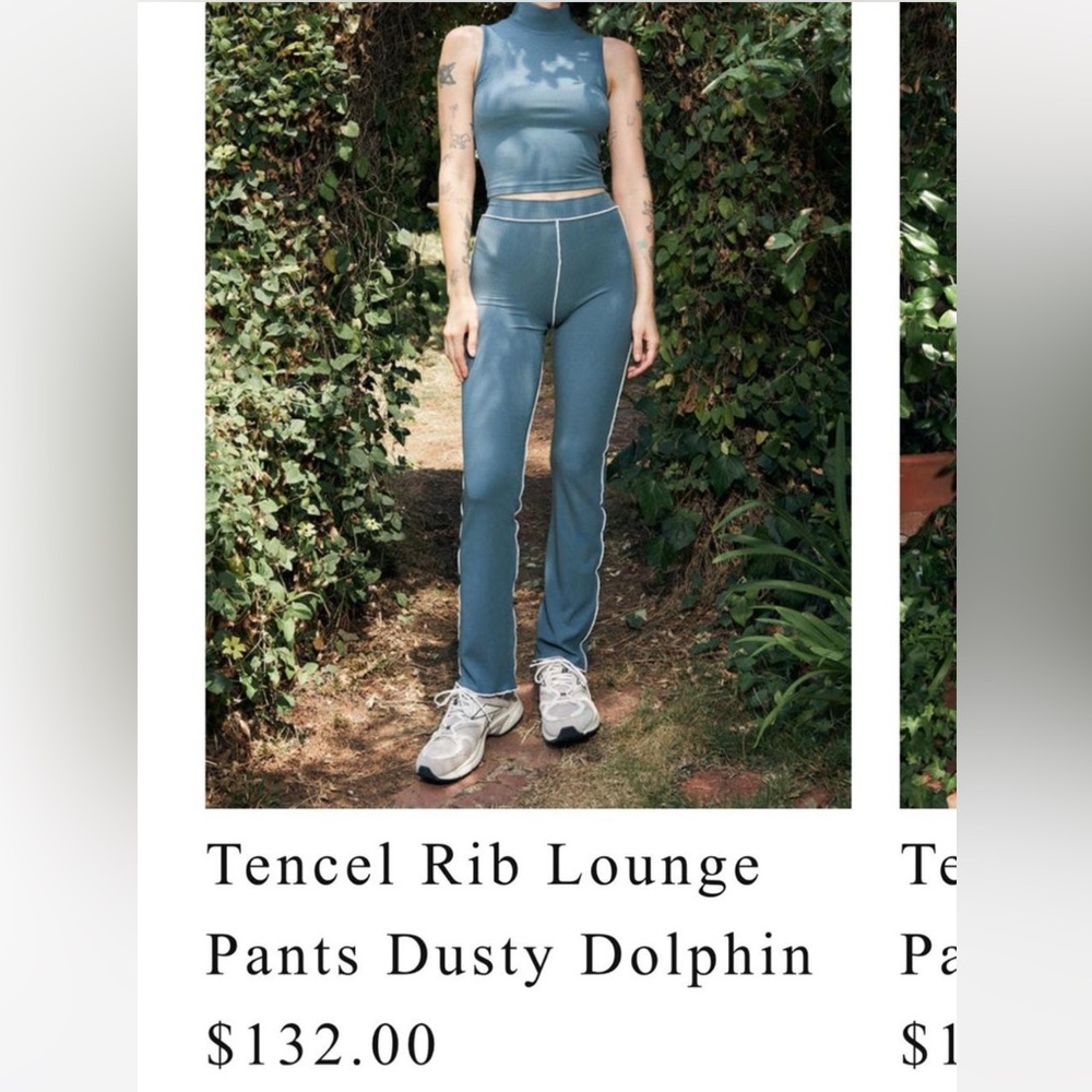 XS Fashion Brand Company Tencel Rib Lounge Pants in Dusty Dolphin
